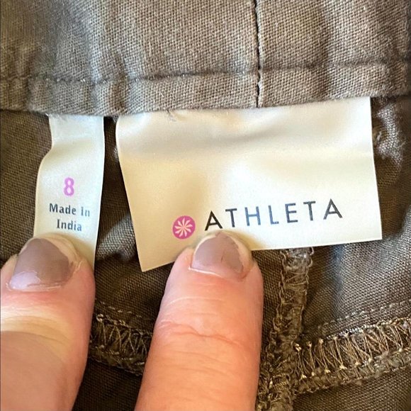Athleta Olive Green Cargo Pants Size 8 - Picture 6 of 8